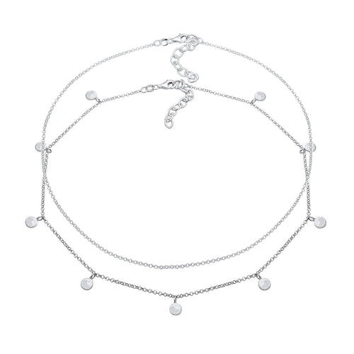 Silver Kalung Perhiasan Perak 925 Wanita Link Choker Set