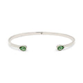 Silver Gelang Perhiasan Perak 925 Wanita Bangle Light Green Crystals