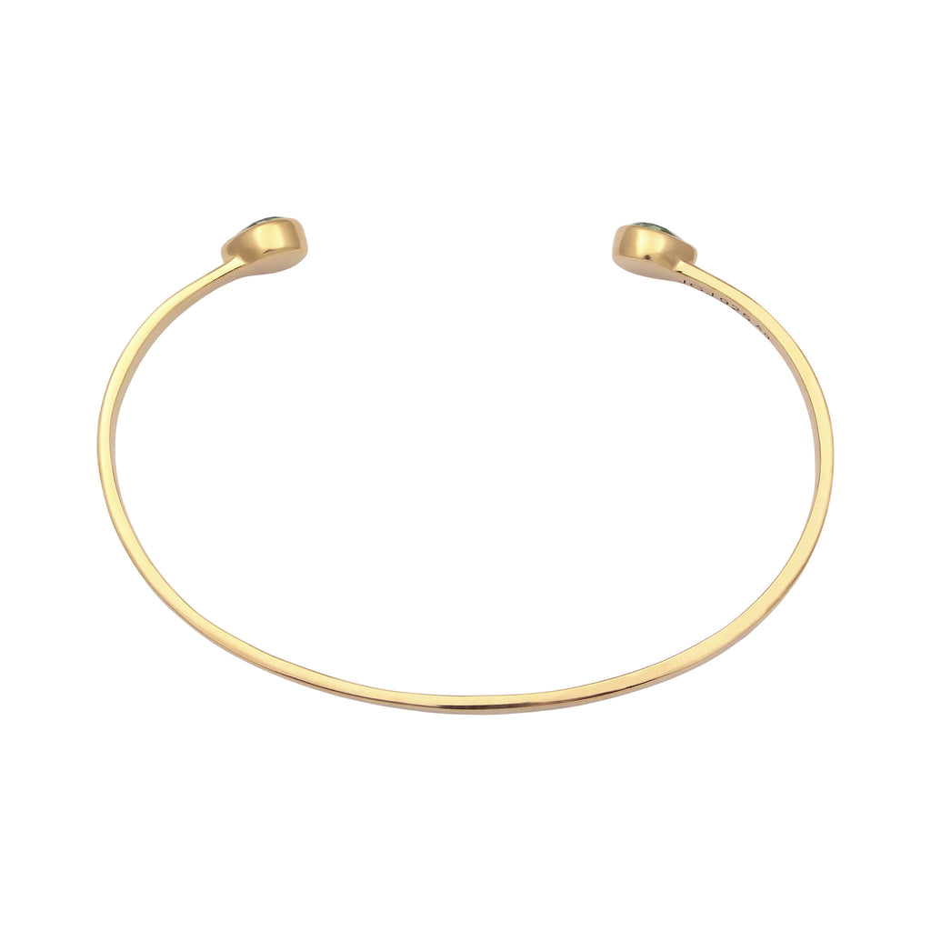 Gold Gelang Perhiasan Perak 925 Wanita Bangle Light Green Crystals Gold Plated