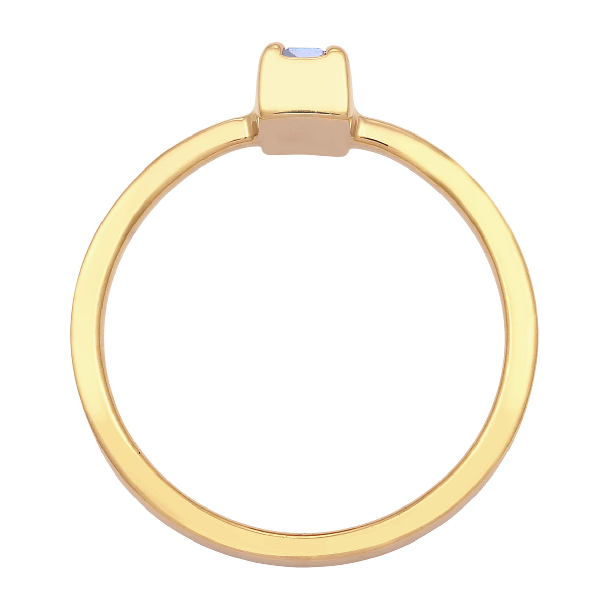 Blue Crystal Solitaire Ring 925 Silver Gold Plated – Embellished with Crystals by Swarovski®
