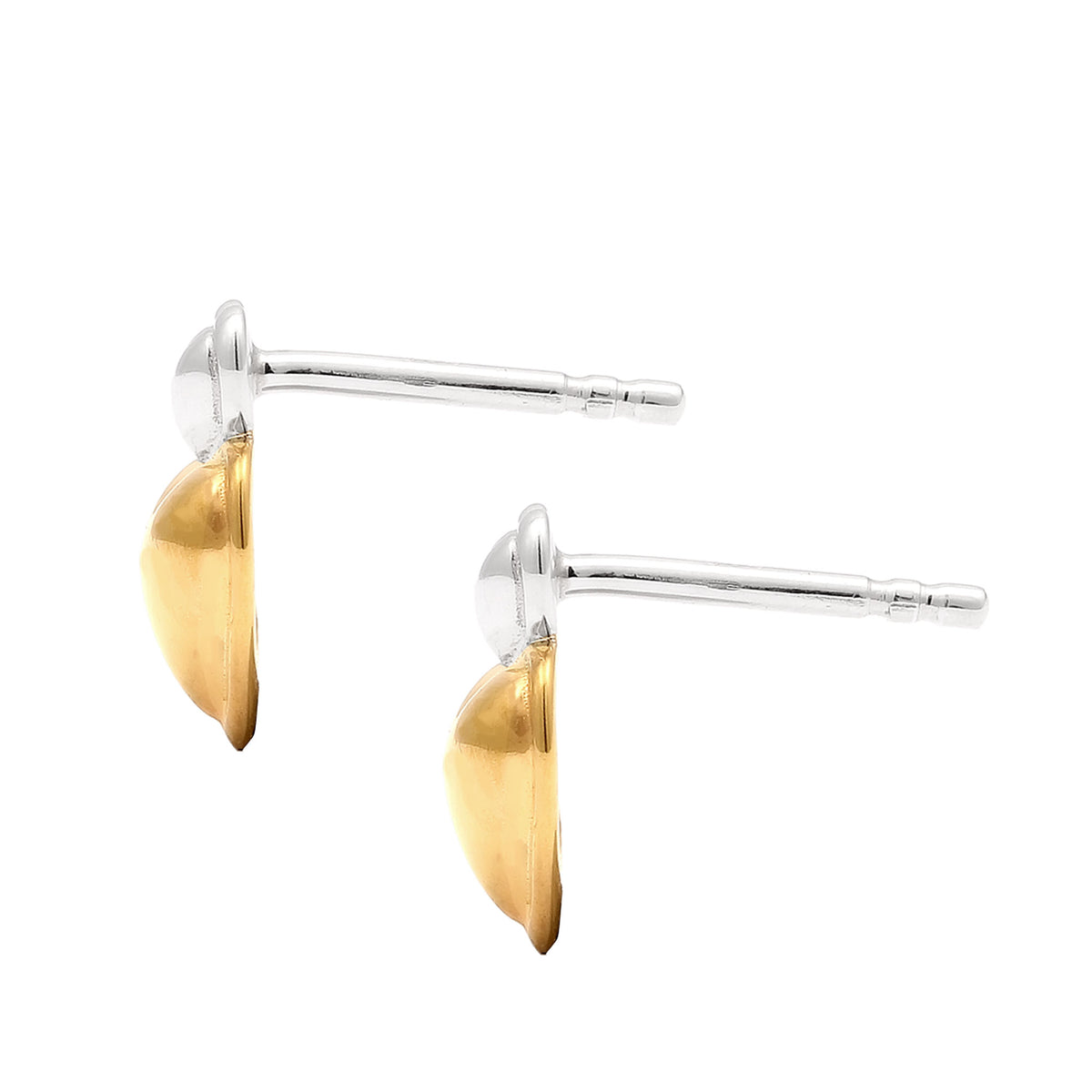 Bicolor Anting Perhiasan Perak 925 Wanita Stud Heart Design Bicolor