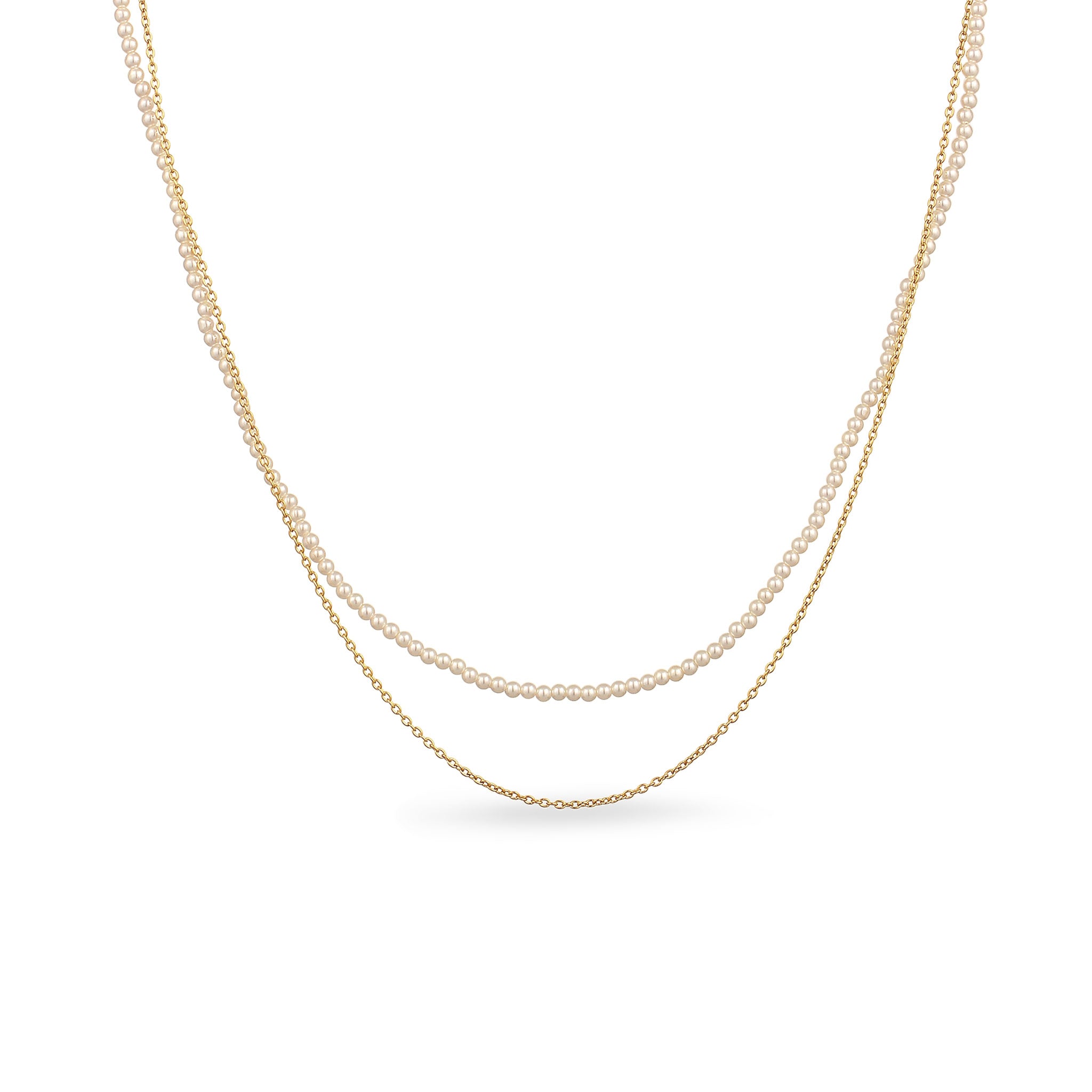 Gold Kalung Perhiasan Perak 925 Wanita White Shell Pearl Gold Plated