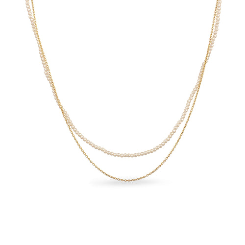 Gold Kalung Perhiasan Perak 925 Wanita White Shell Pearl Gold Plated