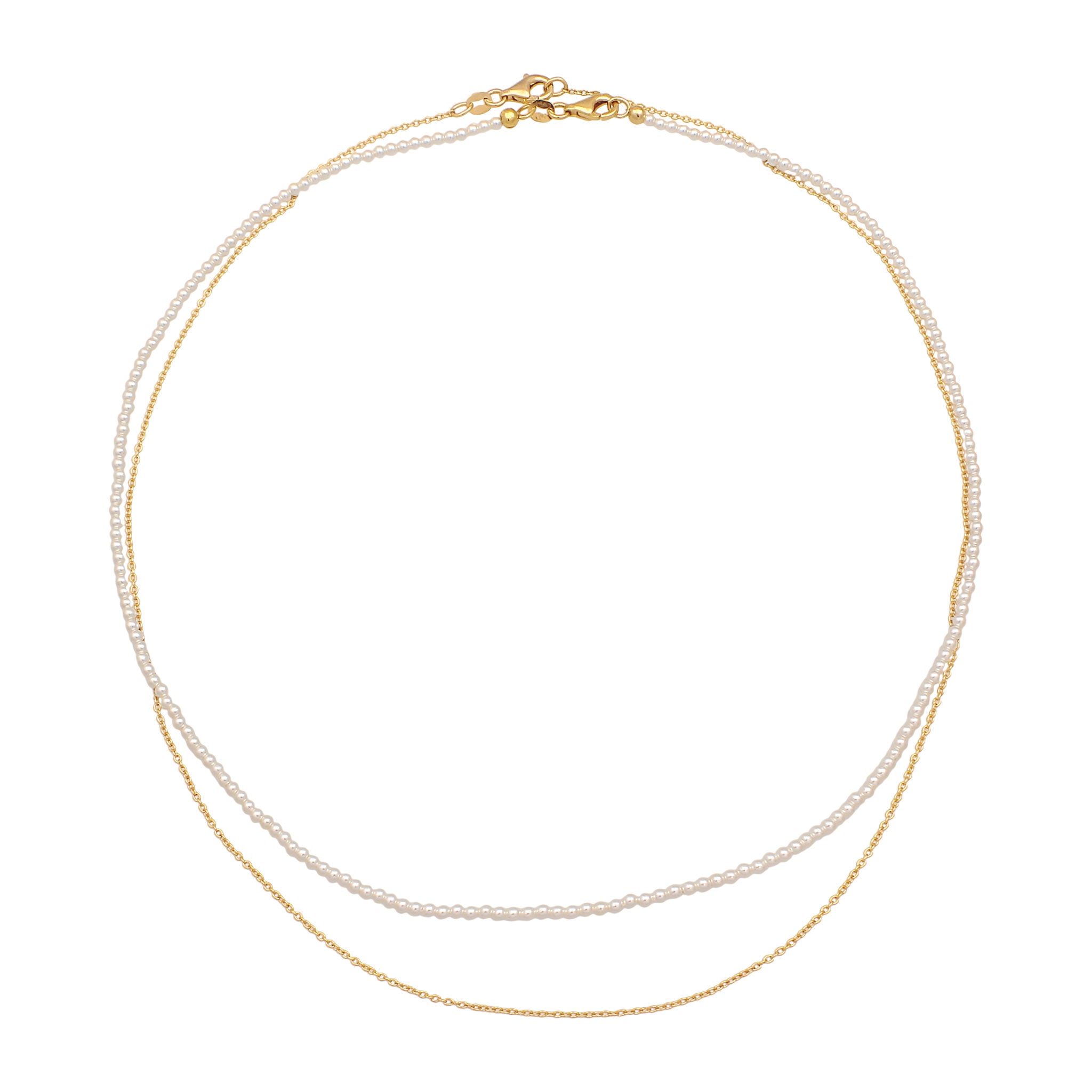 Gold Kalung Perhiasan Perak 925 Wanita White Shell Pearl Gold Plated