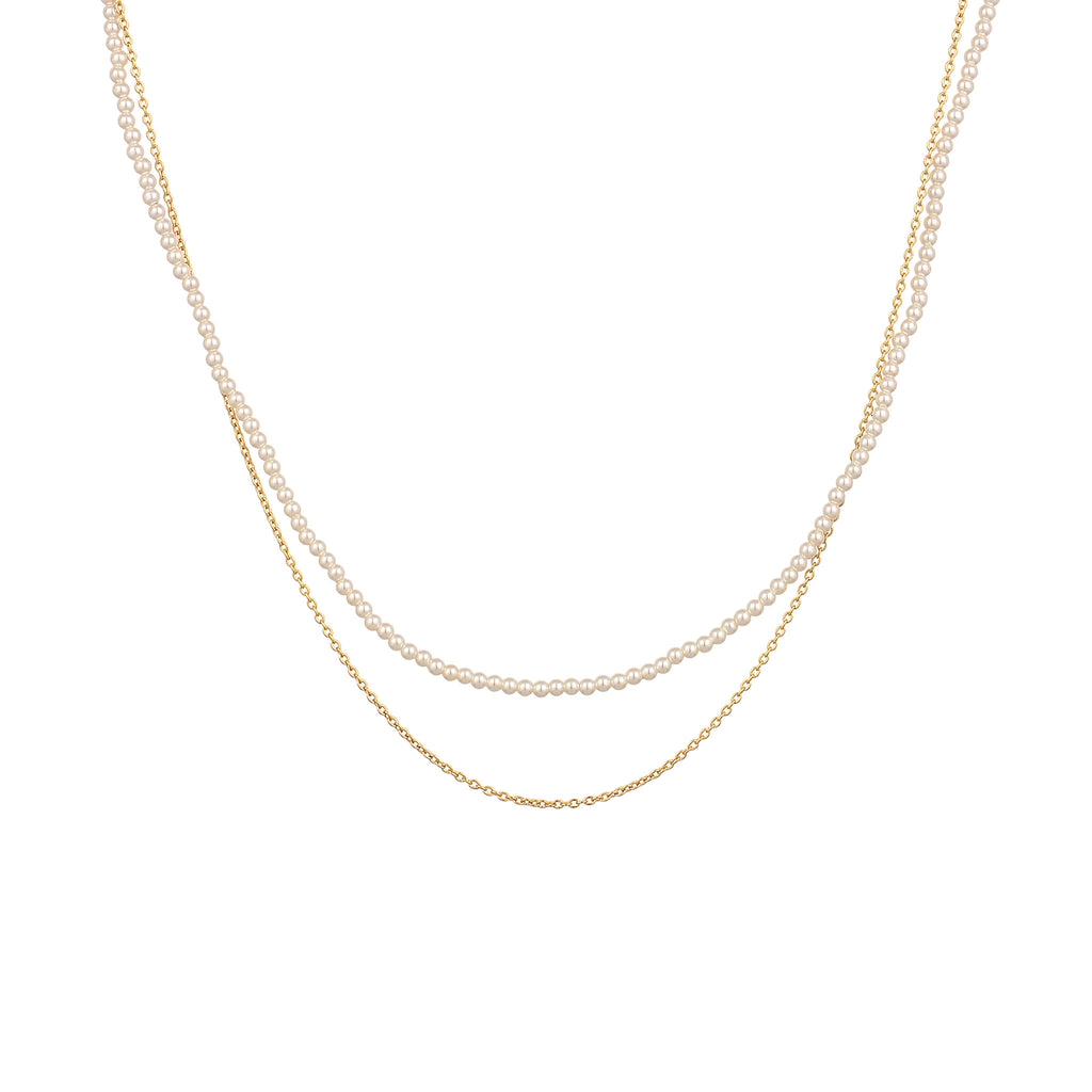 Gold Kalung Perhiasan Perak 925 Wanita White Shell Pearl Gold Plated