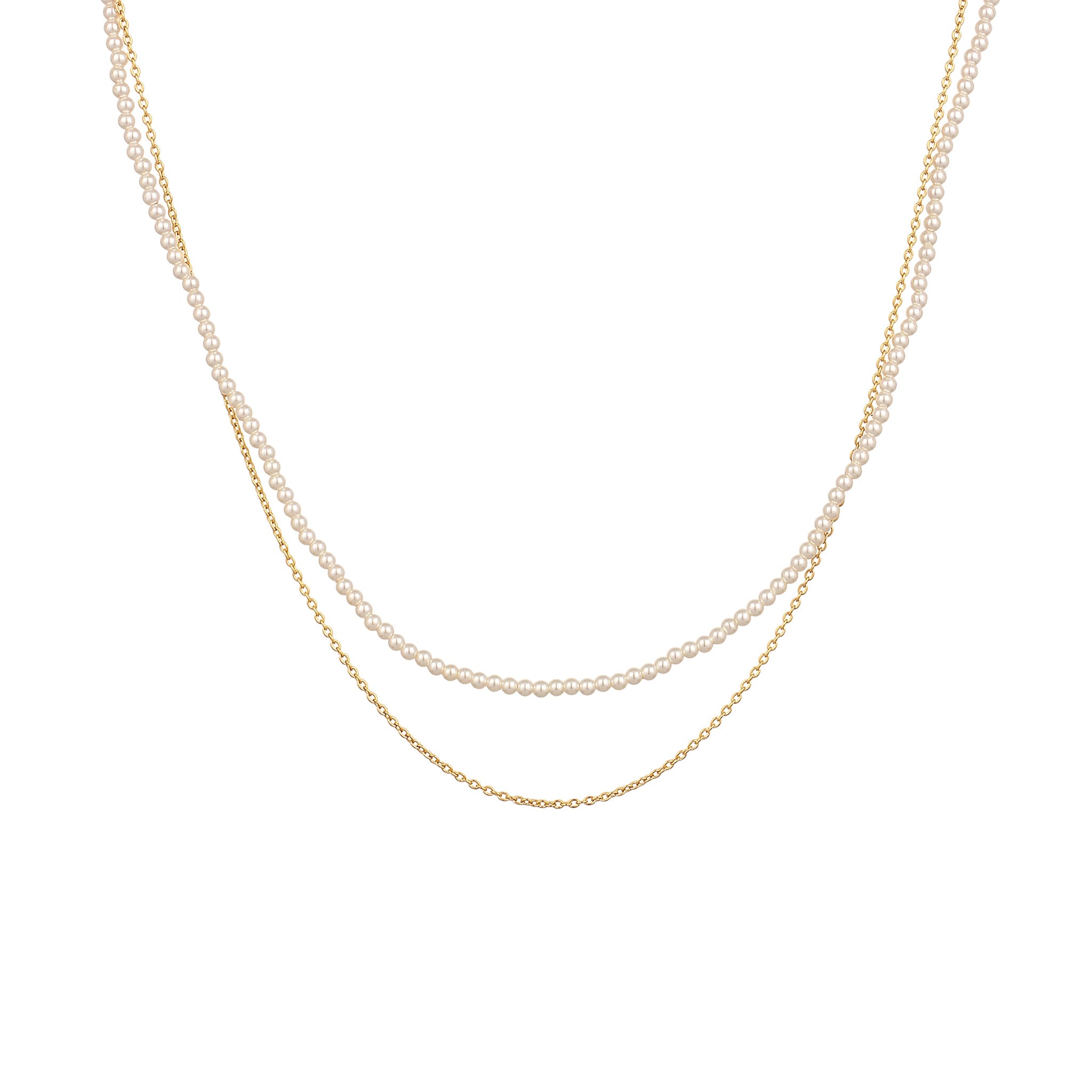 Gold Kalung Perhiasan Perak 925 Wanita White Shell Pearl Gold Plated