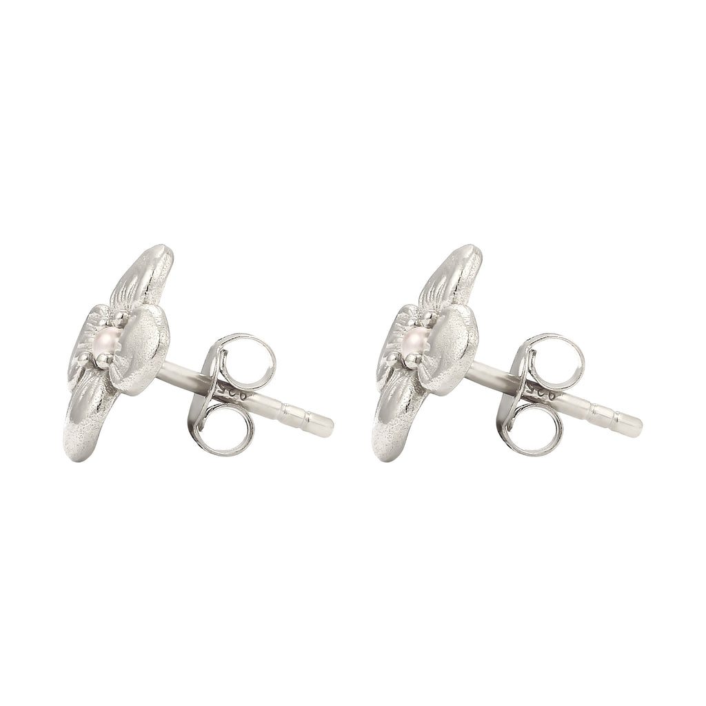Silver Anting Perhiasan Perak 925 Wanita Flower Synthetic Pearl