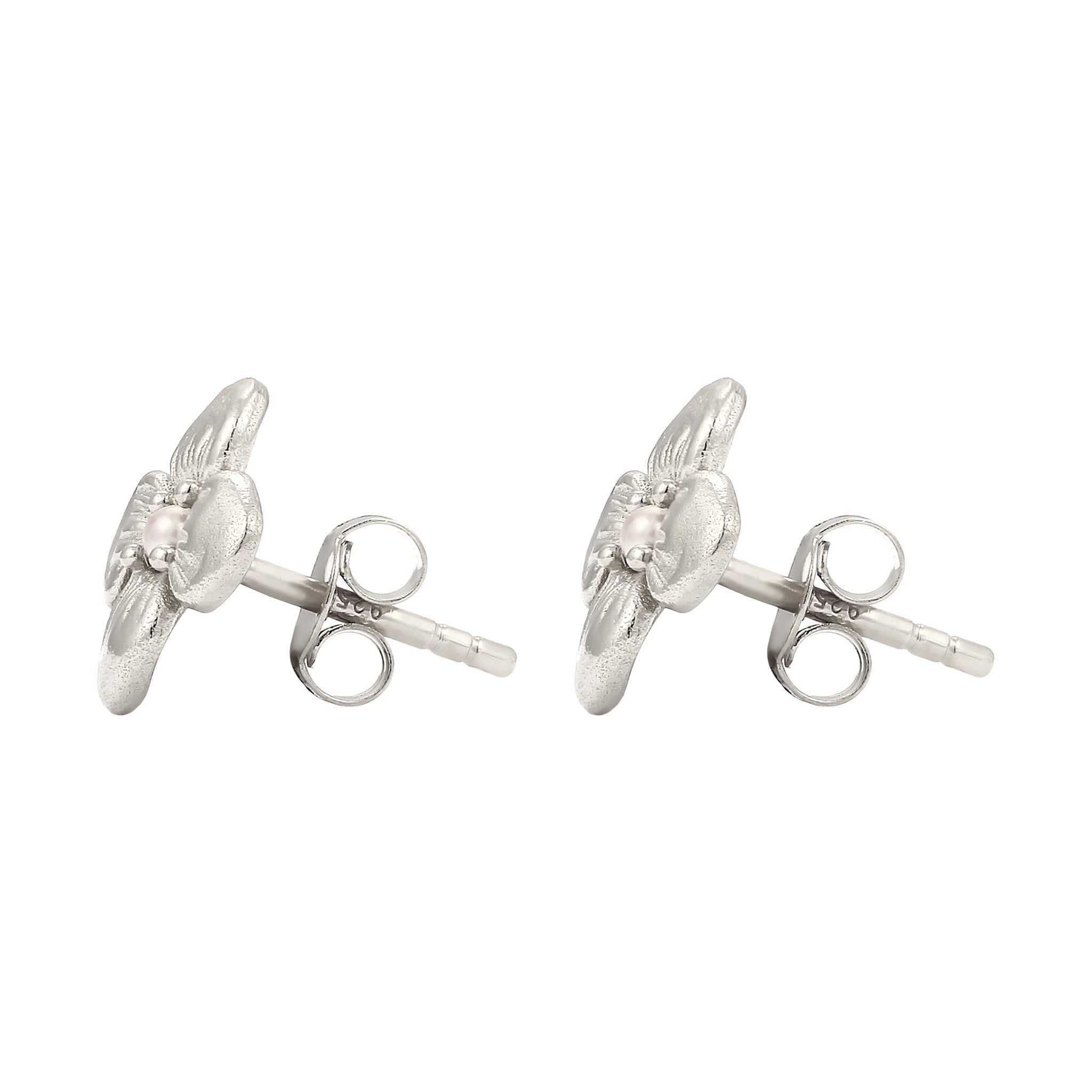 Silver Anting Perhiasan Perak 925 Wanita Flower Synthetic Pearl