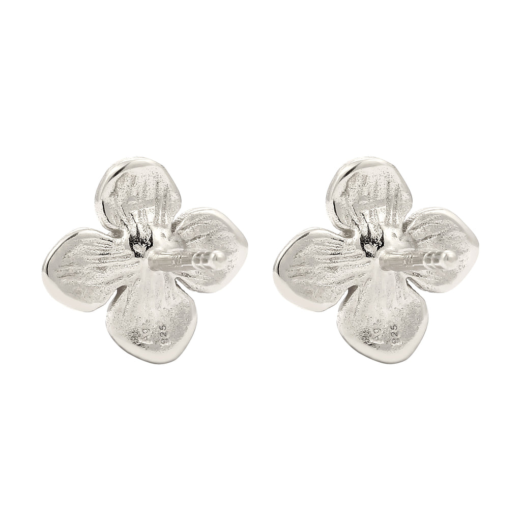 Silver Anting Perhiasan Perak 925 Wanita Flower Synthetic Pearl