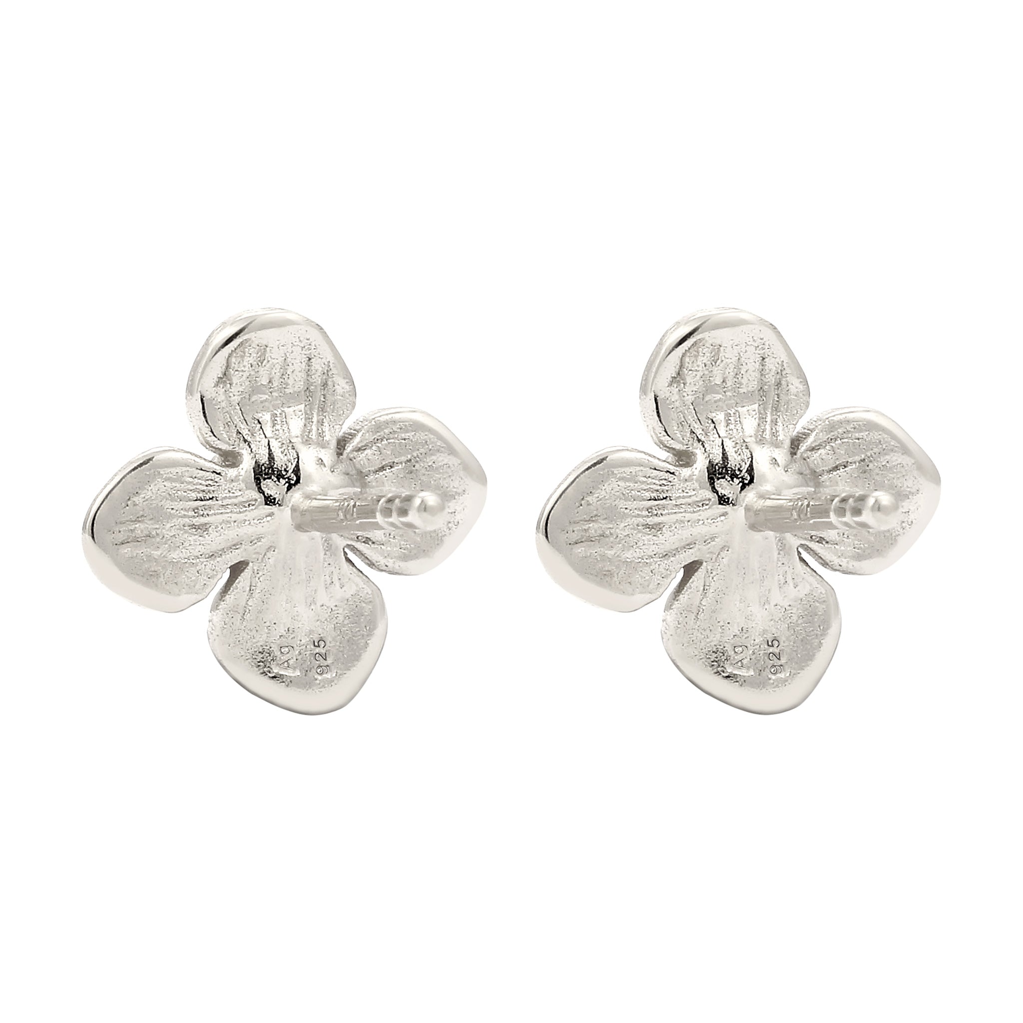 Silver Anting Perhiasan Perak 925 Wanita Flower Synthetic Pearl