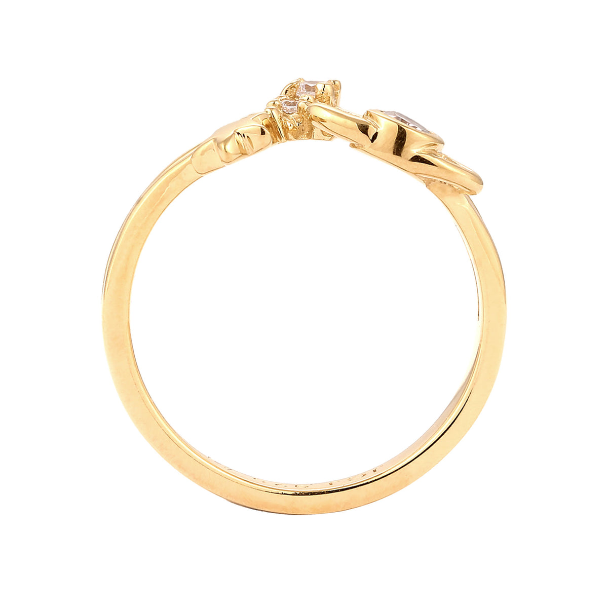 Celestial Double Band Ring 925 Silver Gold Plated
