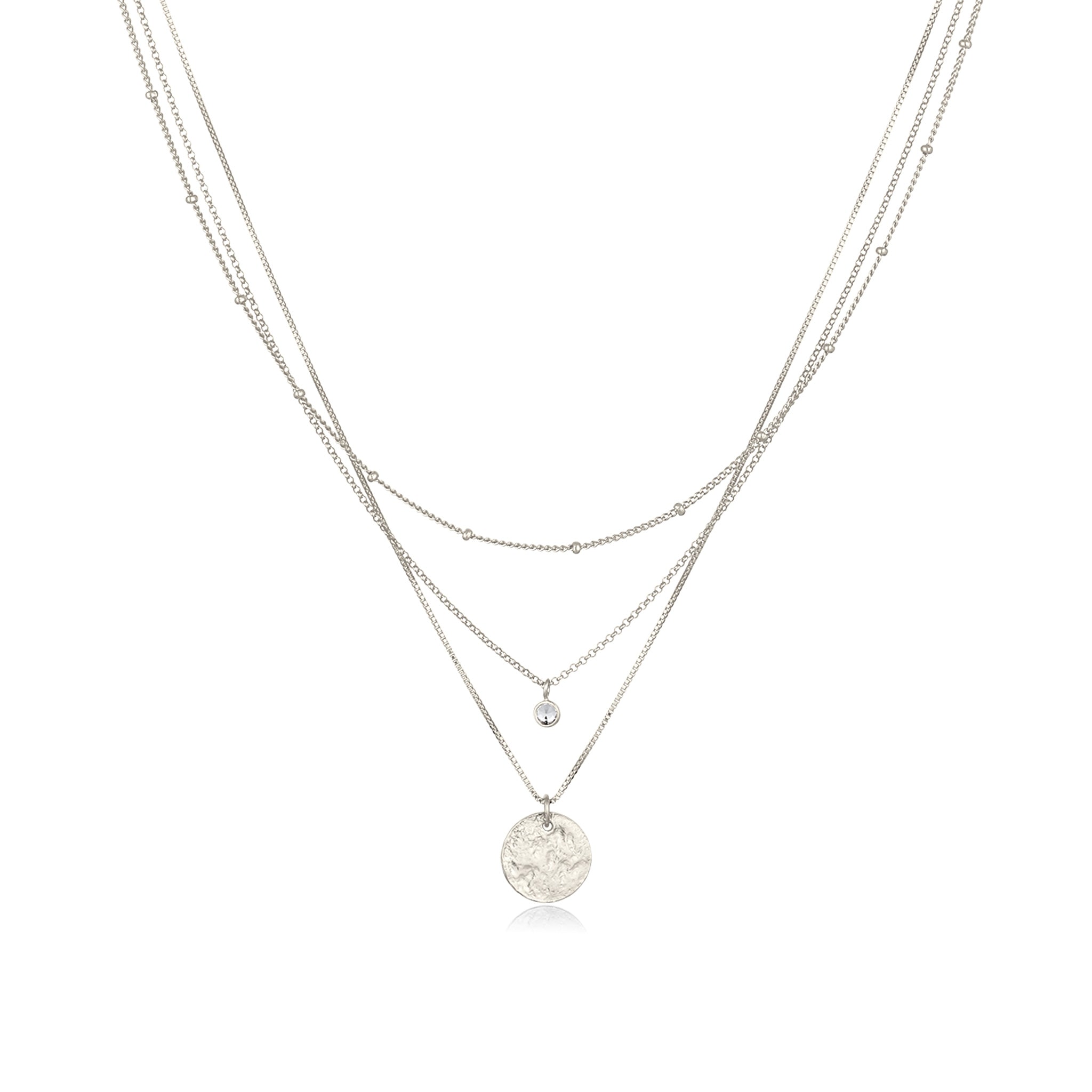 Silver Kalung Perhiasan Perak 925 Wanita Platelet Venetian Crystals