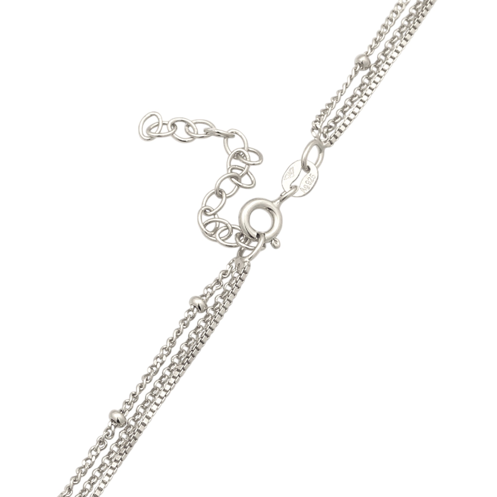 Silver Kalung Perhiasan Perak 925 Wanita Platelet Venetian Crystals