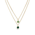 Gold Kalung Perhiasan Perak 925 Wanita Layer Crystals Gold Plated