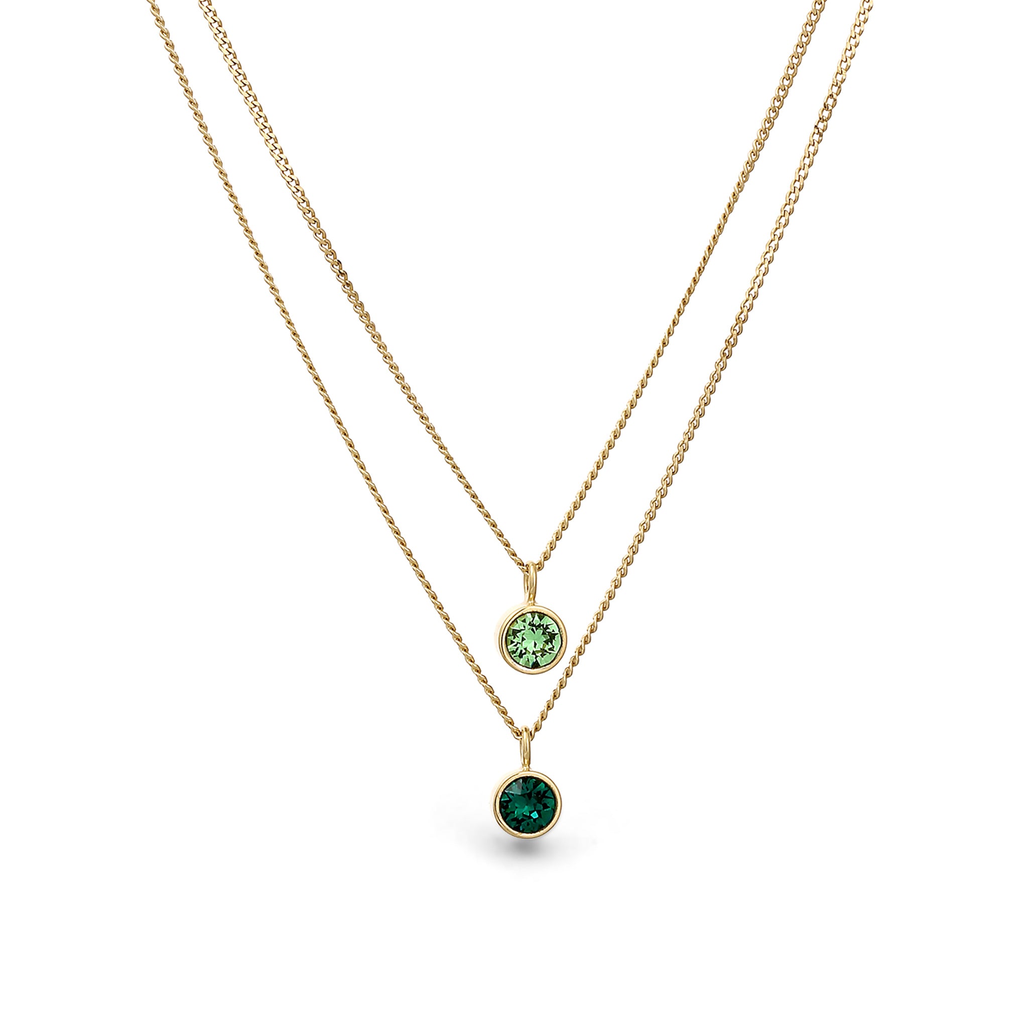 Gold Kalung Perhiasan Perak 925 Wanita Layer Crystals Gold Plated