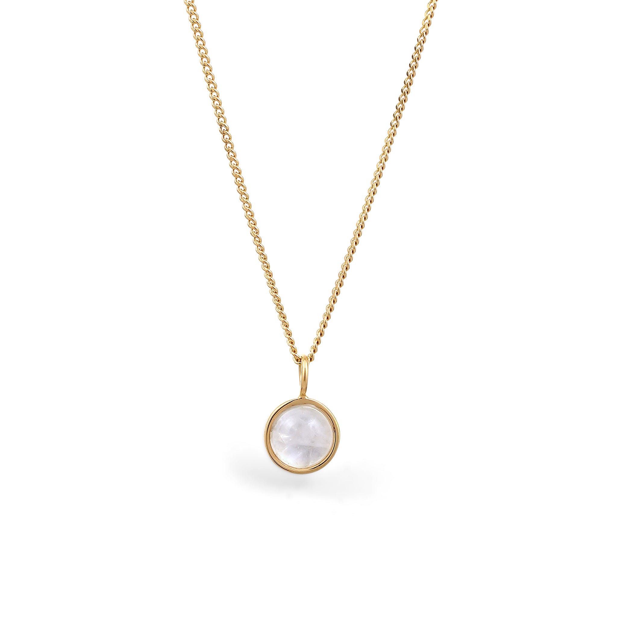 Gold Kalung Perhiasan Perak 925 Wanita White Moonstone Gold Plated