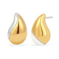 Stud Earring Women Drop 925 Sterling Silver Gold-plated Bicolor
