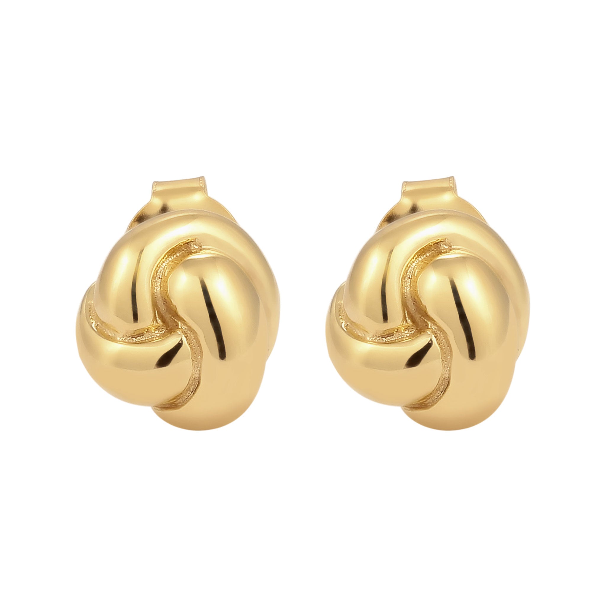 Gold Anting Perhiasan Perak 925 Wanita Stud Knot Gold Plated