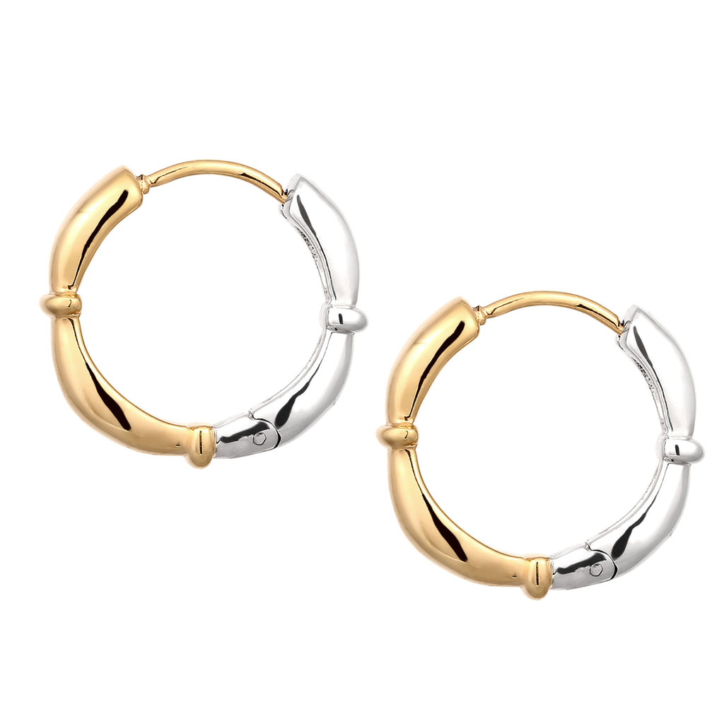 Bicolor Anting Perhiasan Perak 925 Wanita Creole Elegant Bicolor