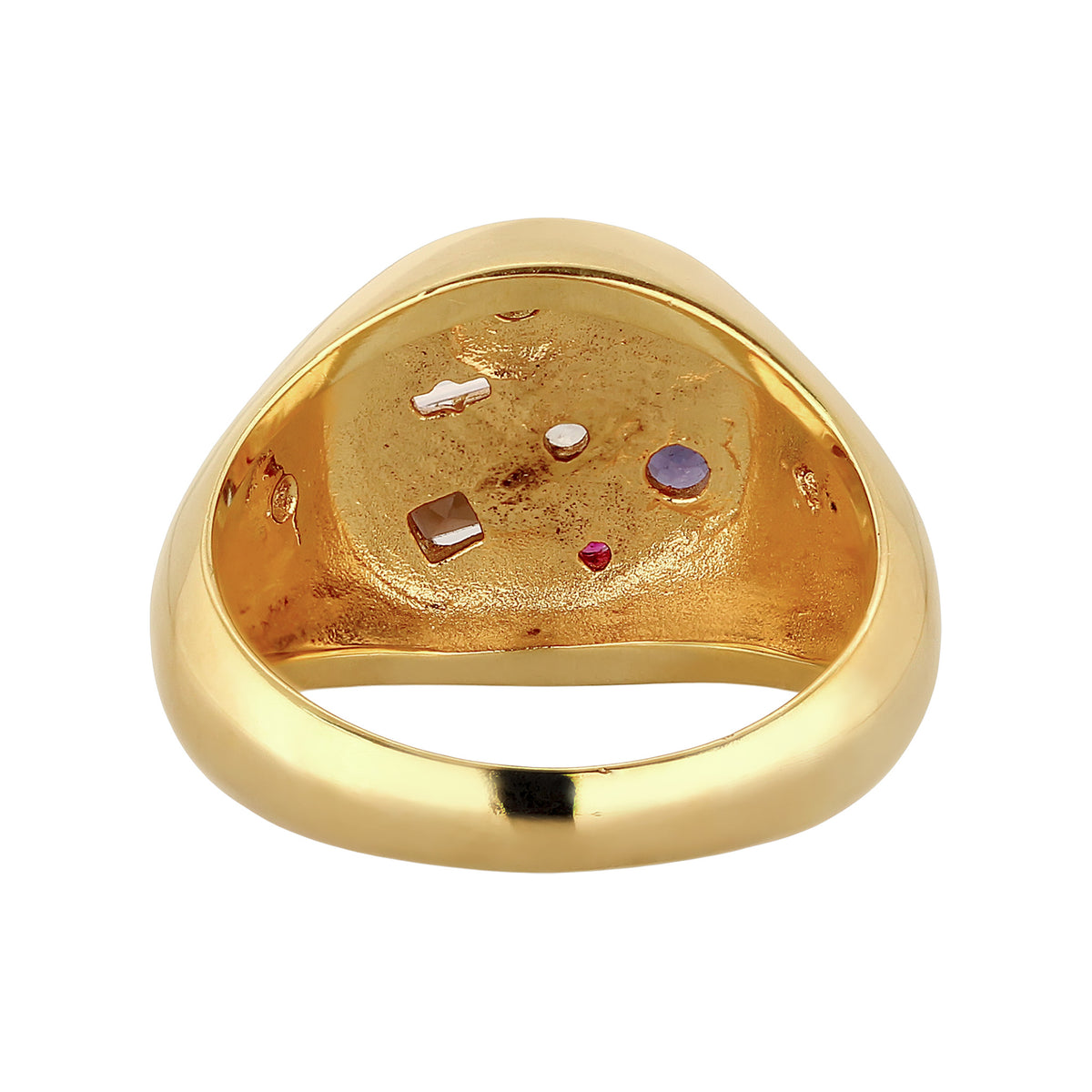 Gold - Elli PREMIUM | Geometric Signet Ring 925 Silver Gold Plated