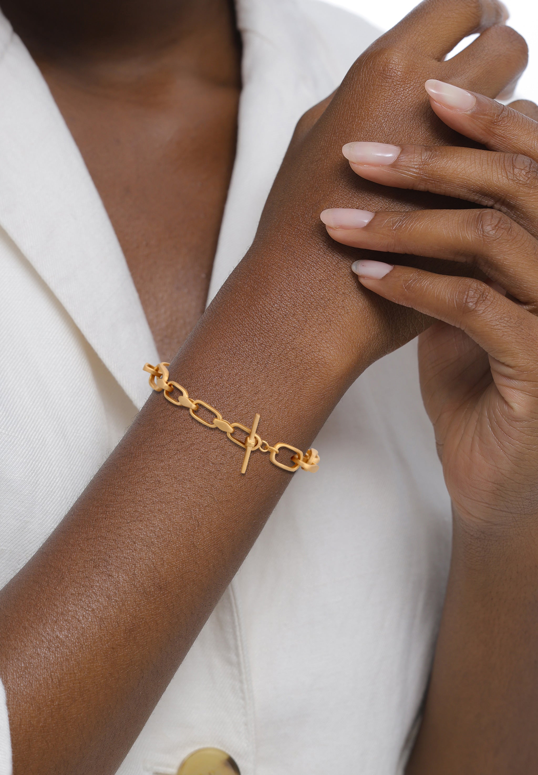 Gold Gelang Perhiasan Perak 925 Wanita Link Gold Plated