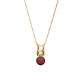 Gold Kalung Perhiasan Perak 925 Wanita Square Pendant Peridot Gold Plated