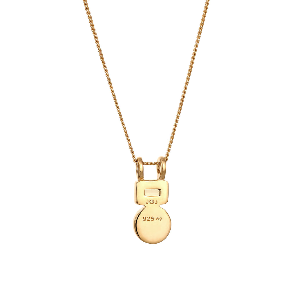 Gold Kalung Perhiasan Perak 925 Wanita Square Pendant Peridot Gold Plated