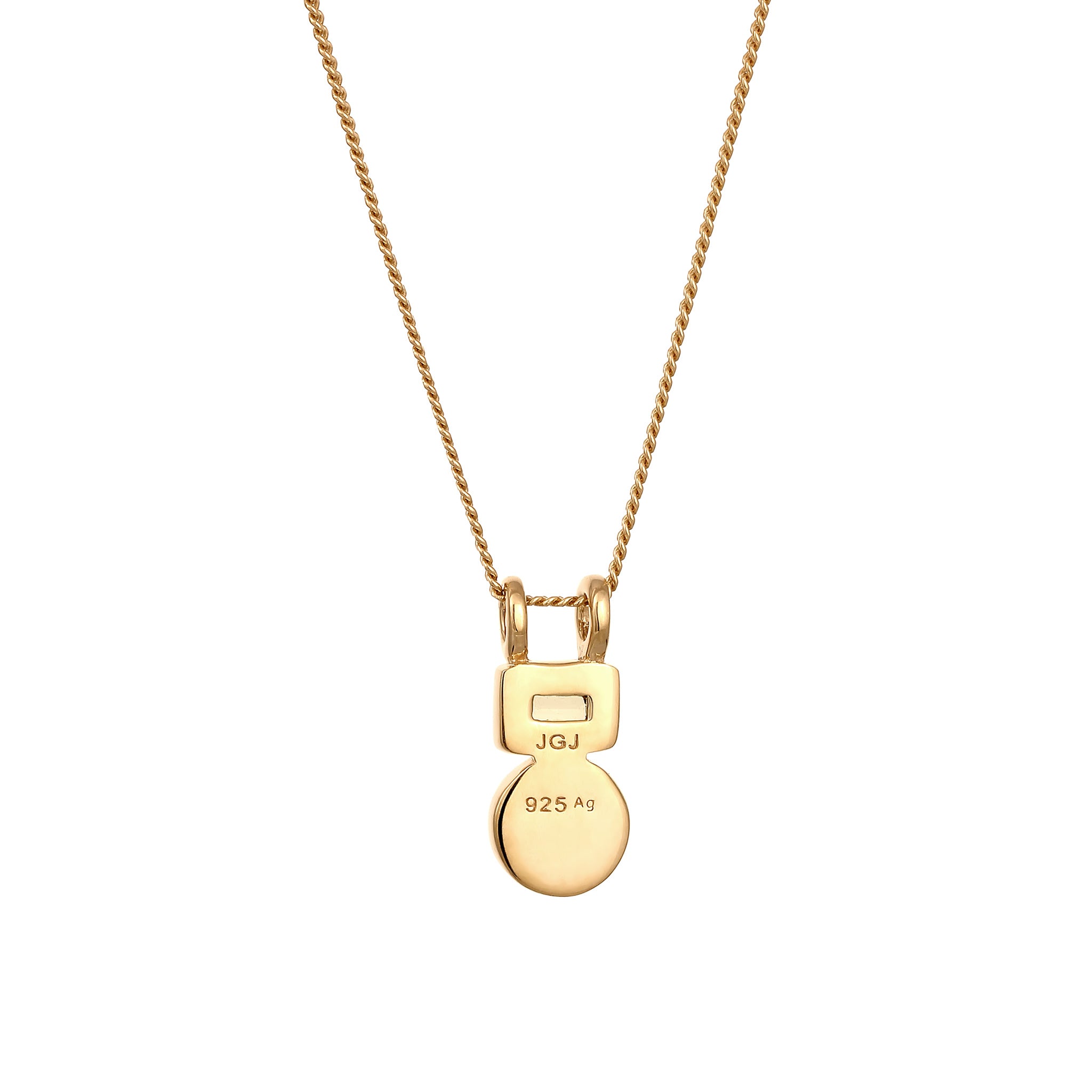 Gold Kalung Perhiasan Perak 925 Wanita Square Pendant Peridot Gold Plated