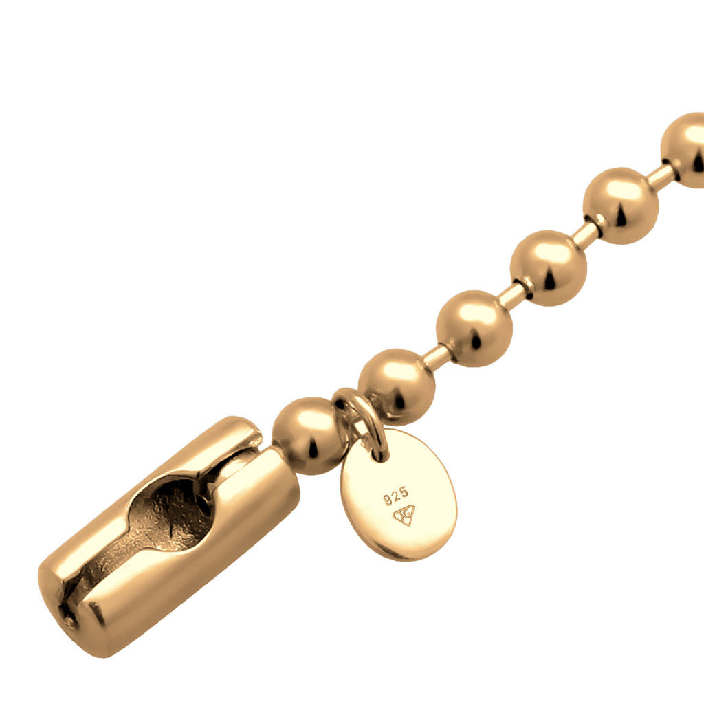 Gold - Elli PREMIUM | Bracelet Basic Ball Chain 925 Sterling Silver Gold Plated