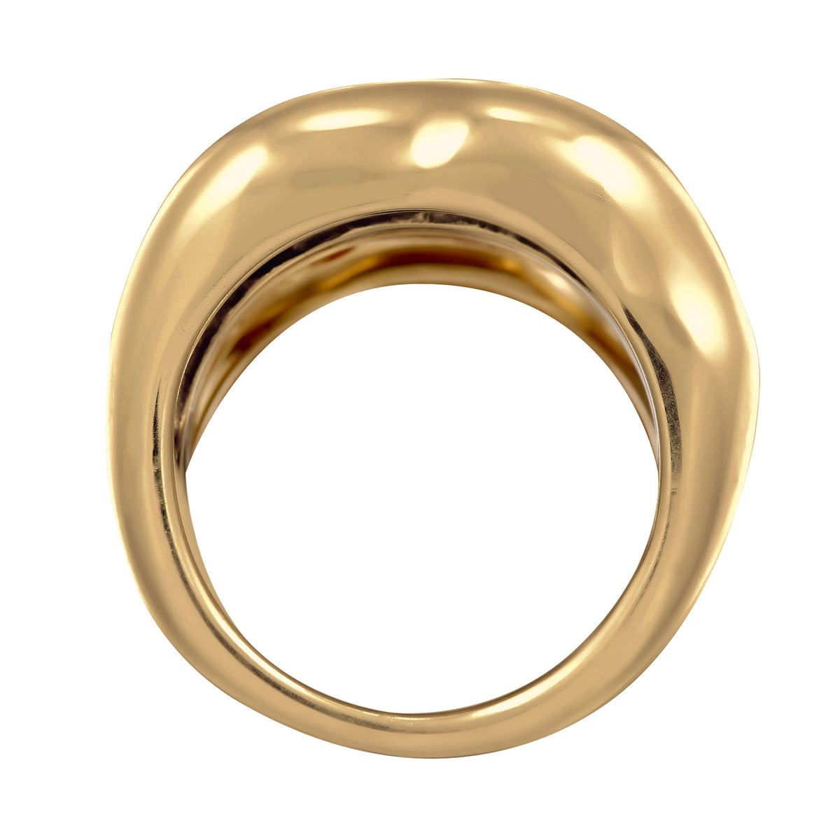 Chunky Organic Band Ring 925 Silver Gold Plated