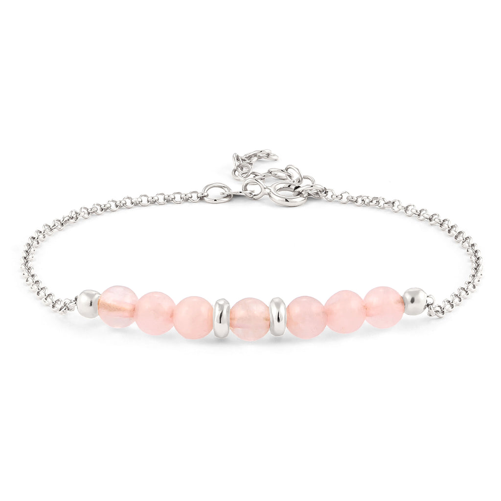 Silver Gelang Perhiasan Perak 925 Wanita Elegant Rose Quartz