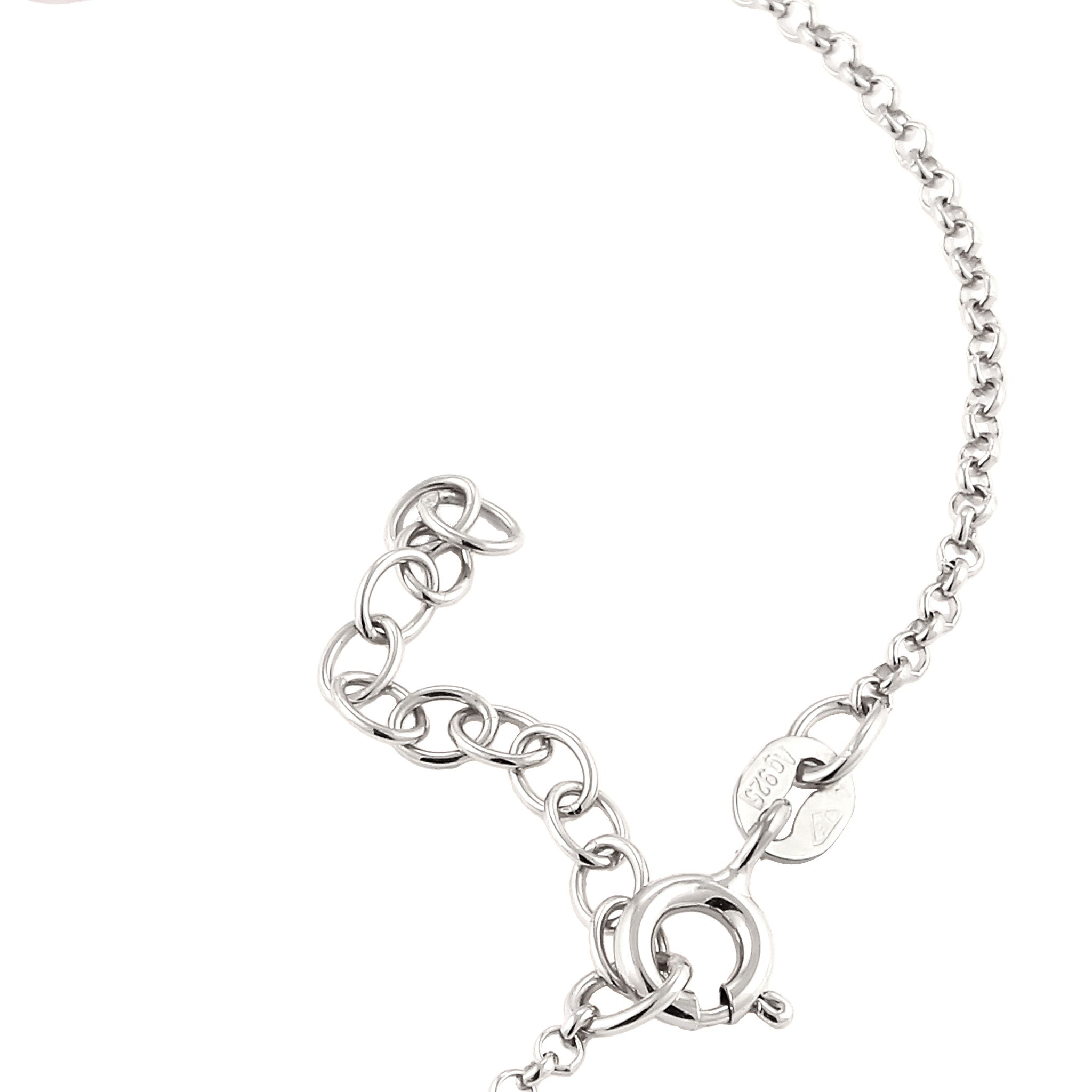 Silver Gelang Perhiasan Perak 925 Wanita Elegant Rose Quartz