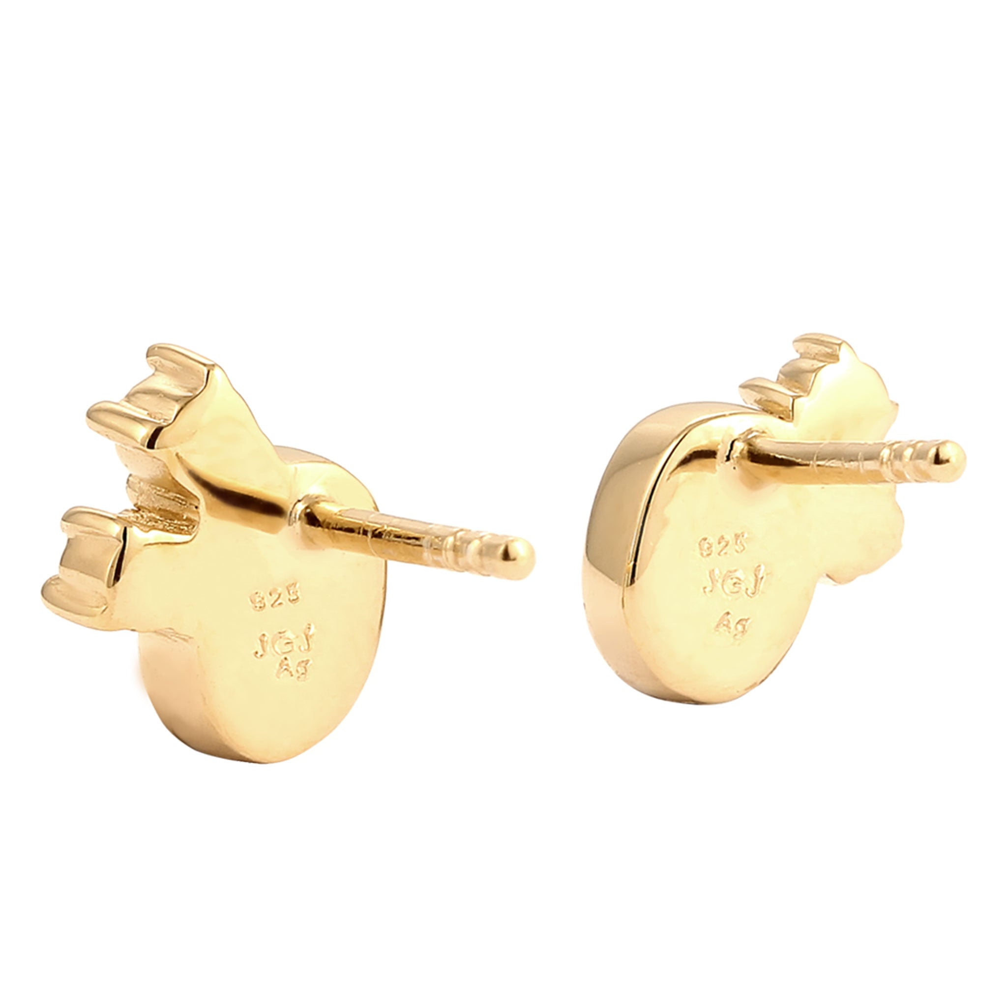 Gold Anting Perhiasan Perak 925 Wanita Oval Crystals Pink Gold Plated