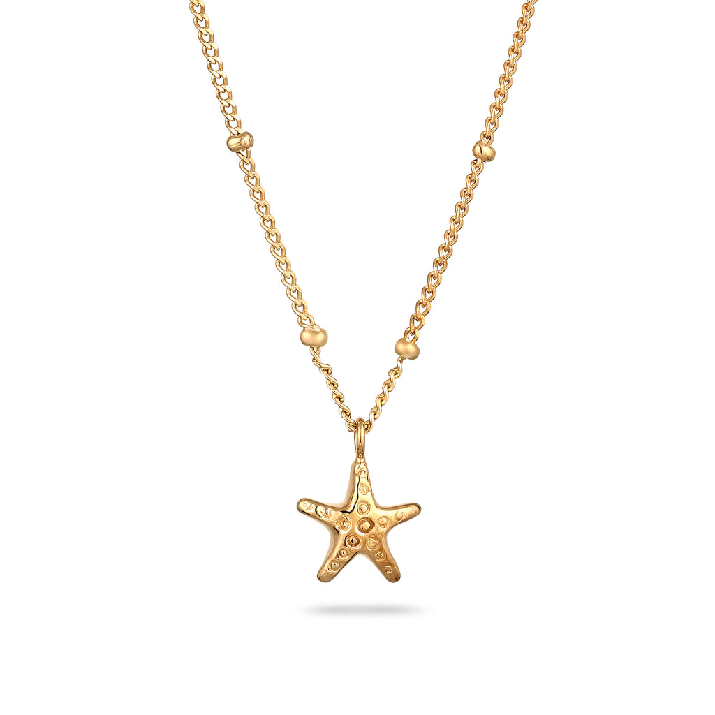 Gold Kalung Perhiasan Perak 925 Wanita Starfish Choker Gold Plated