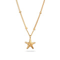 Gold Kalung Perhiasan Perak 925 Wanita Starfish Choker Gold Plated
