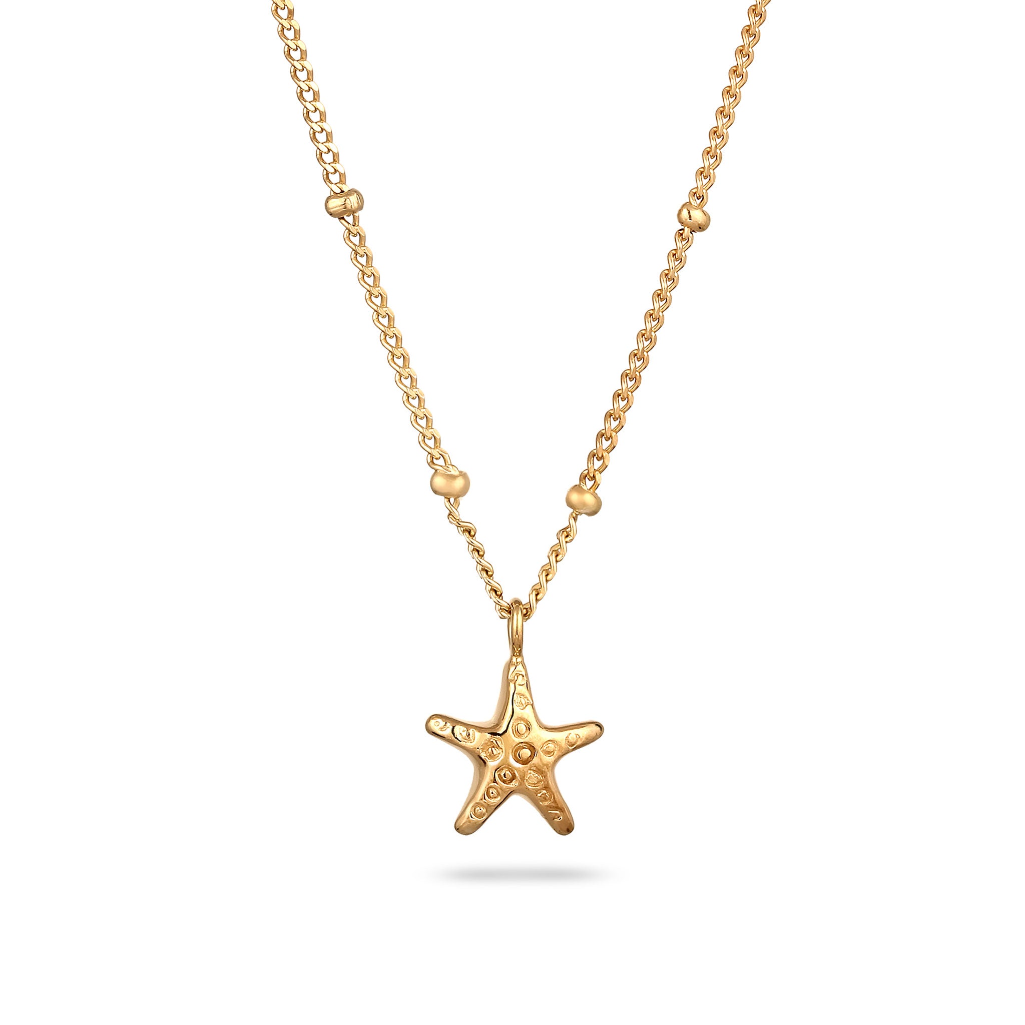 Gold Kalung Perhiasan Perak 925 Wanita Starfish Choker Gold Plated