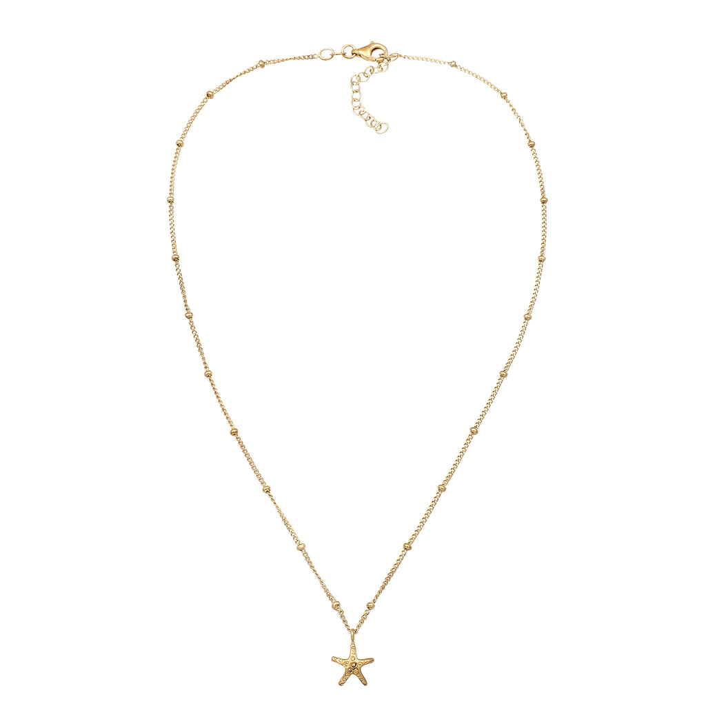 Gold Kalung Perhiasan Perak 925 Wanita Starfish Choker Gold Plated