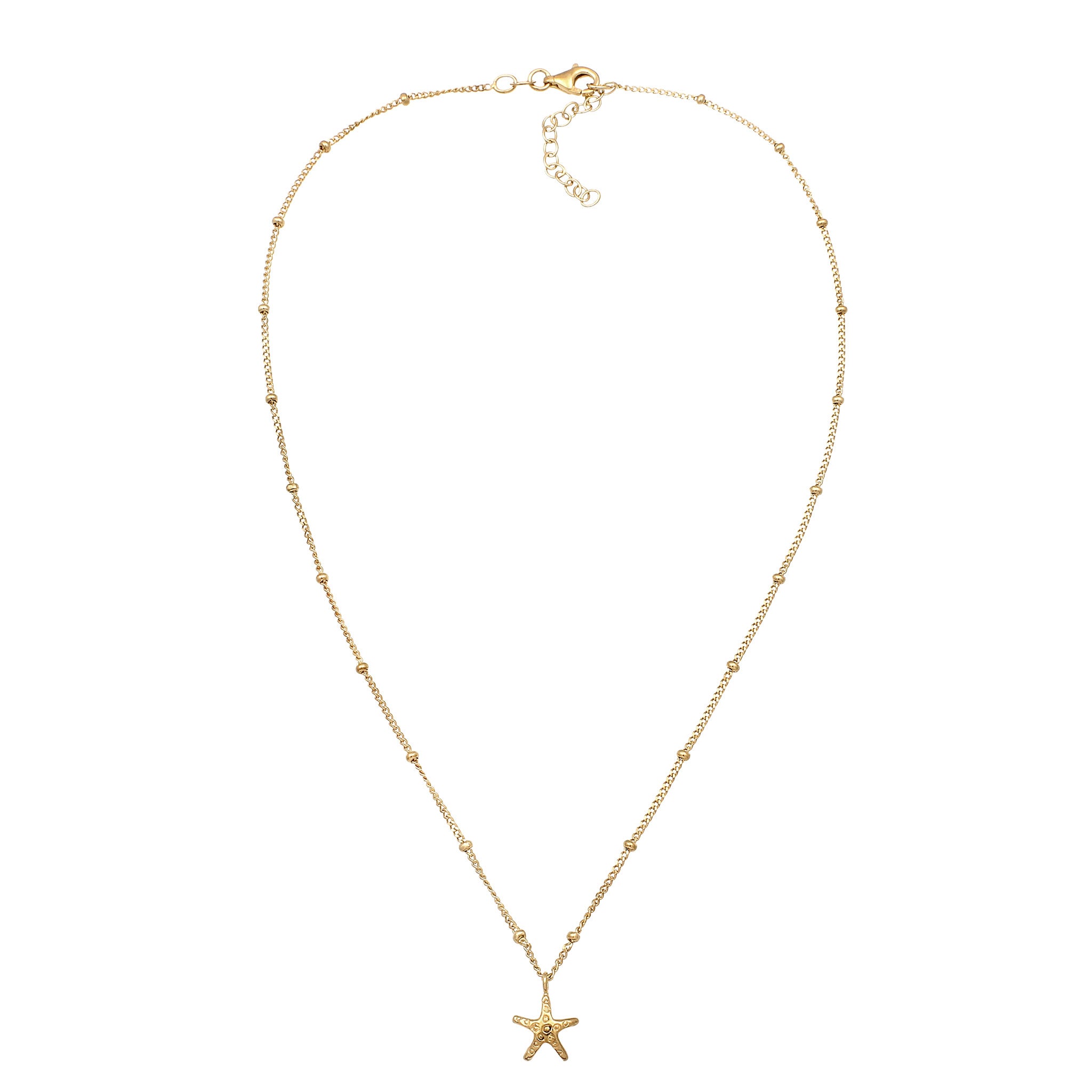 Gold Kalung Perhiasan Perak 925 Wanita Starfish Choker Gold Plated