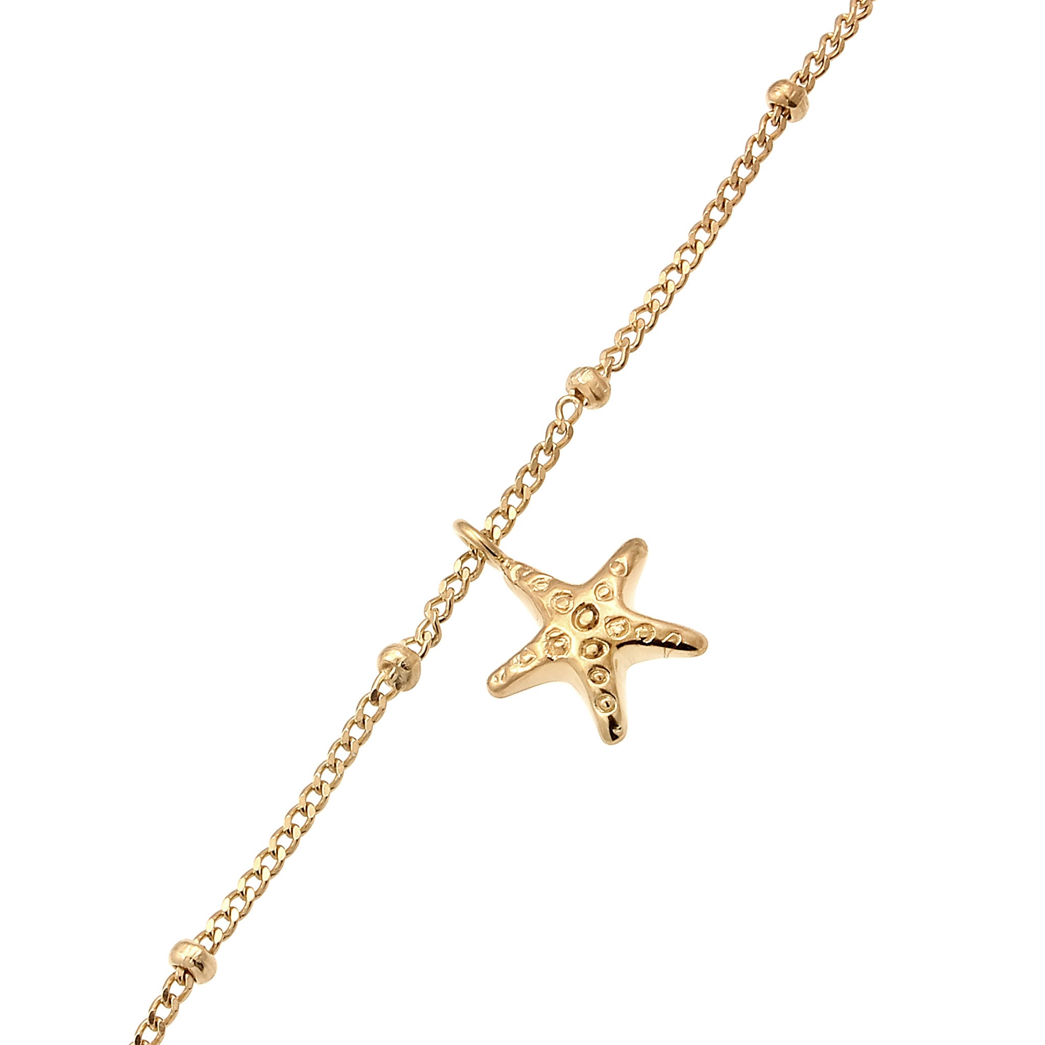 Gold Kalung Perhiasan Perak 925 Wanita Starfish Choker Gold Plated