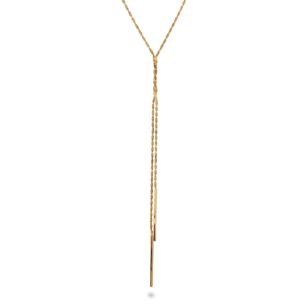Gold Kalung Perhiasan Perak 925 Wanita Y-Chain Gold Plated