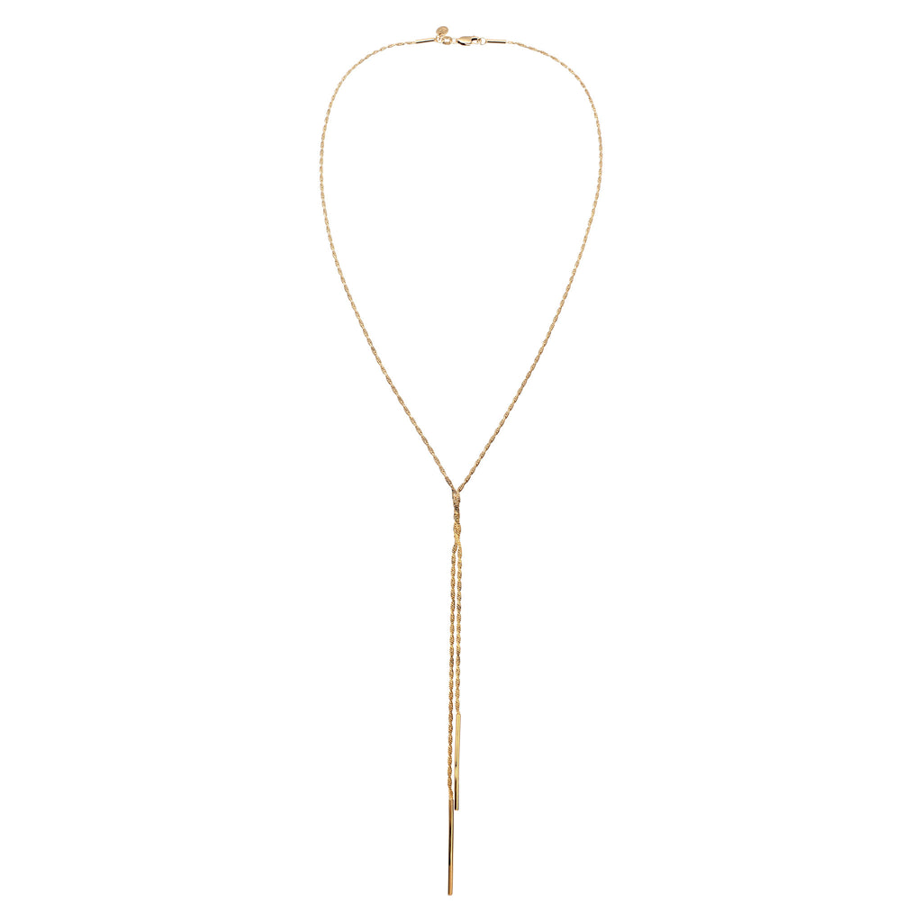 Gold Kalung Perhiasan Perak 925 Wanita Y-Chain Gold Plated