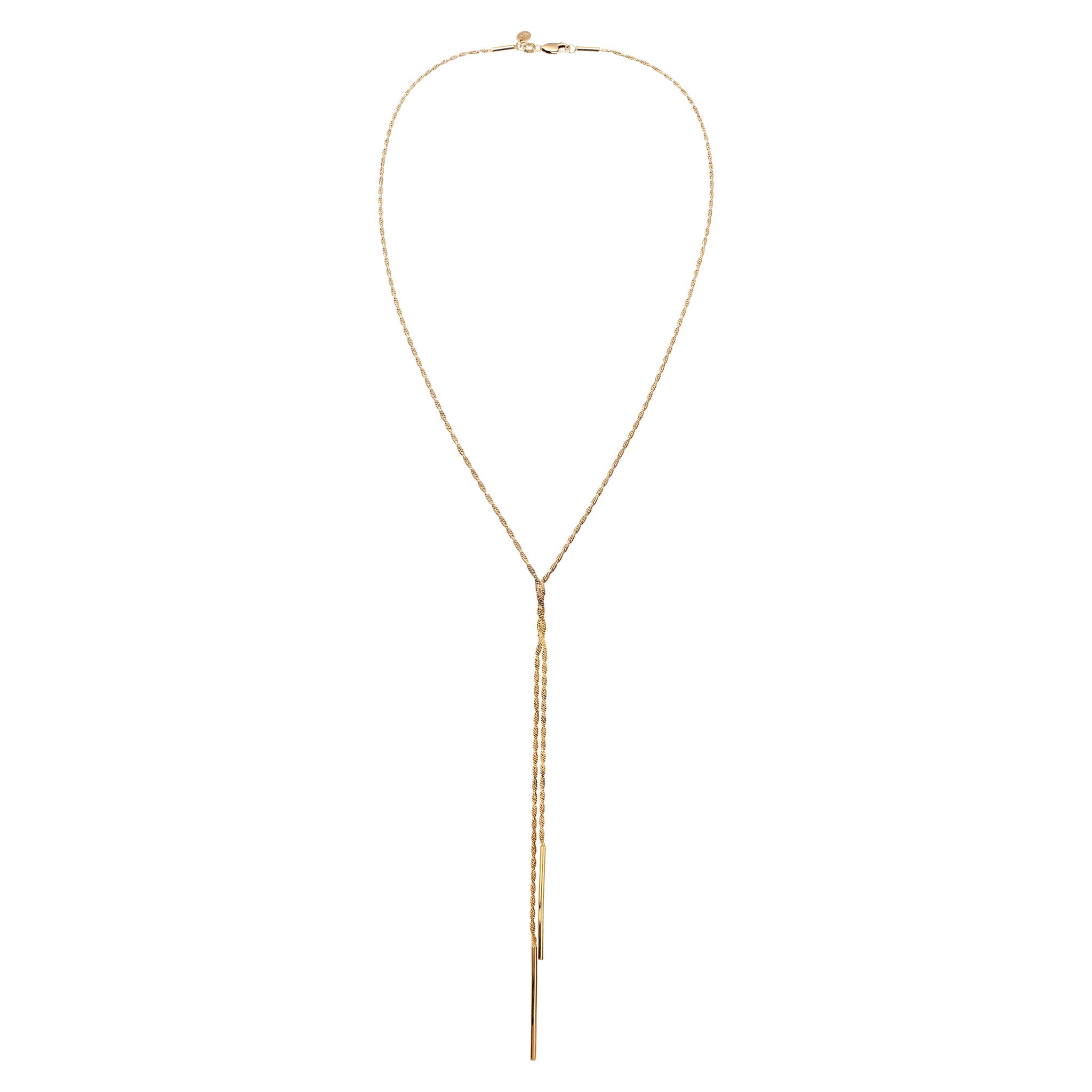 Gold Kalung Perhiasan Perak 925 Wanita Y-Chain Gold Plated