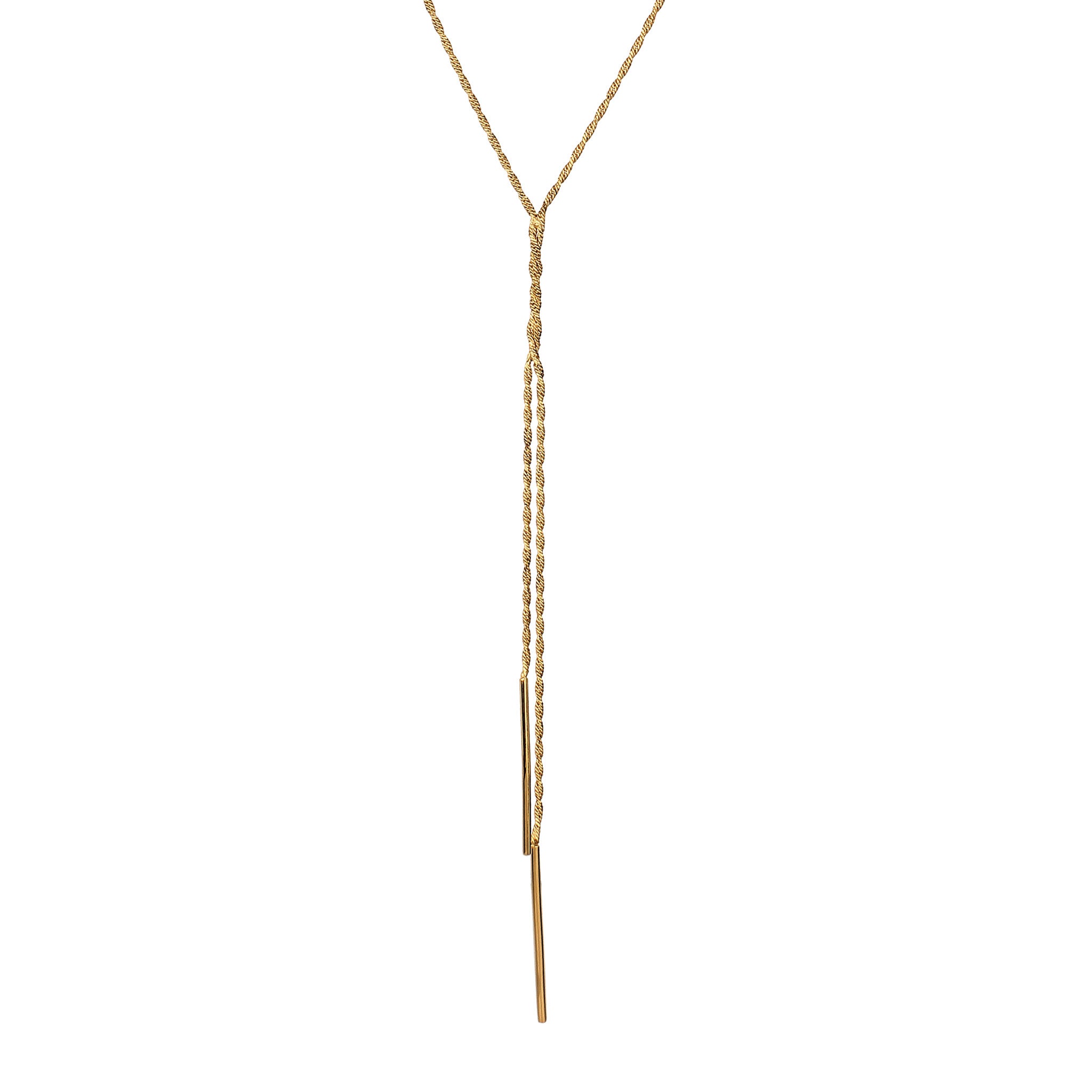 Gold Kalung Perhiasan Perak 925 Wanita Y-Chain Gold Plated