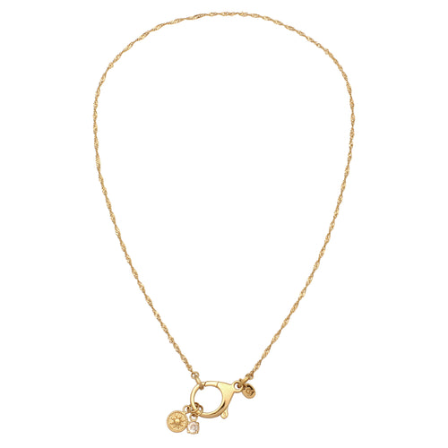 Gold Kalung Perhiasan Perak 925 Wanita Singapore Chain Zirconia Gold Pated