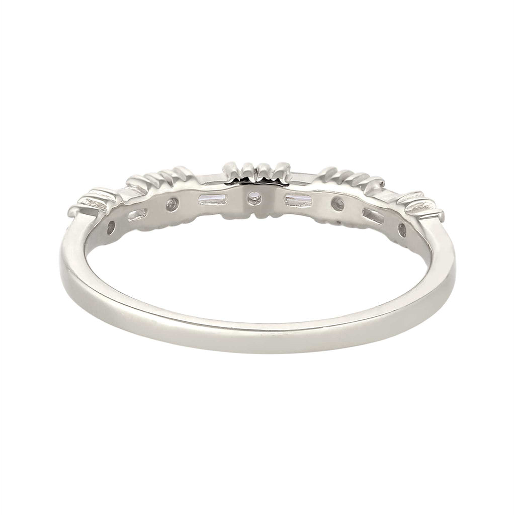 Topaz Baguette Band Ring 925 Silver