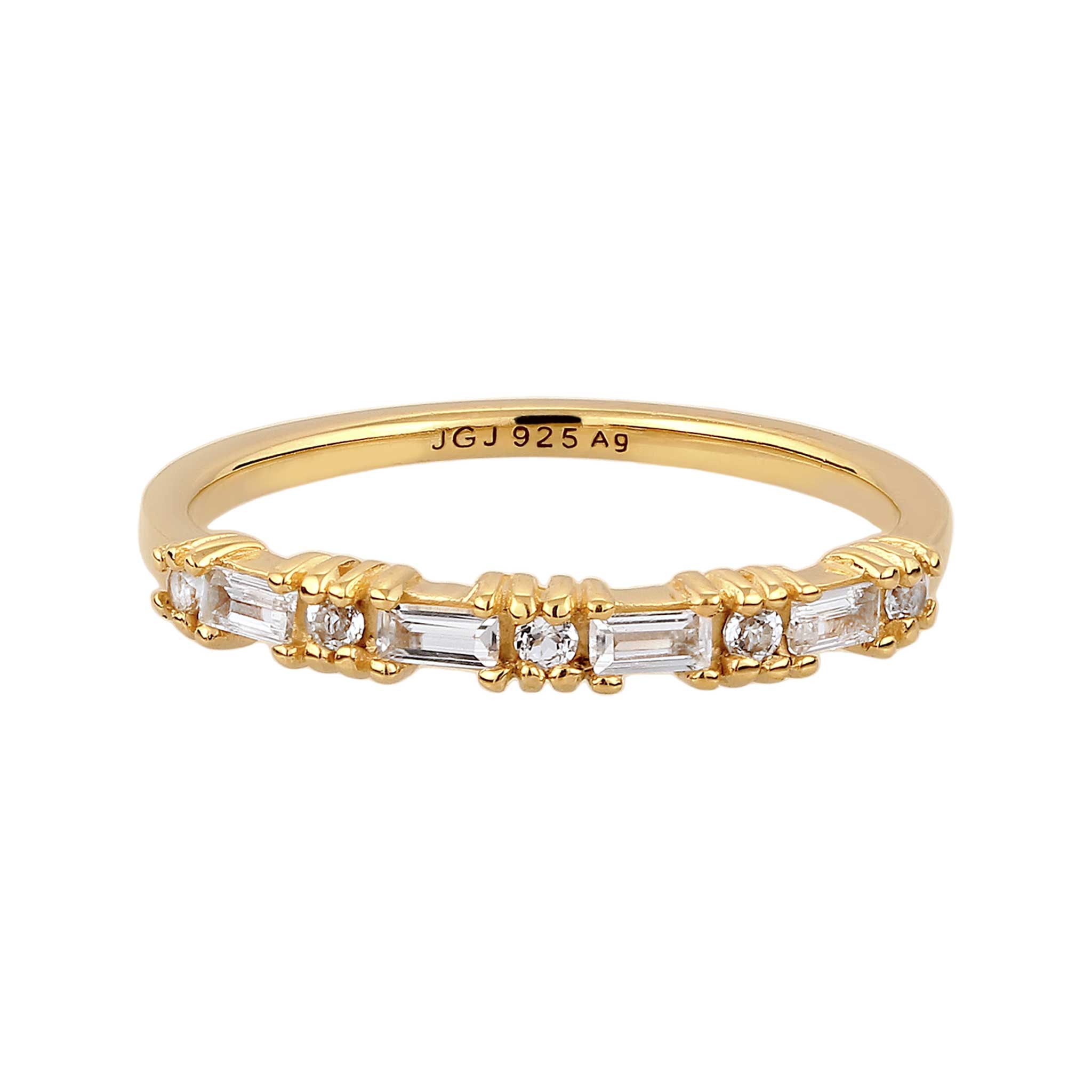 Gold Cincin Perhiasan Perak 925 Wanita Topaz Gold Plated