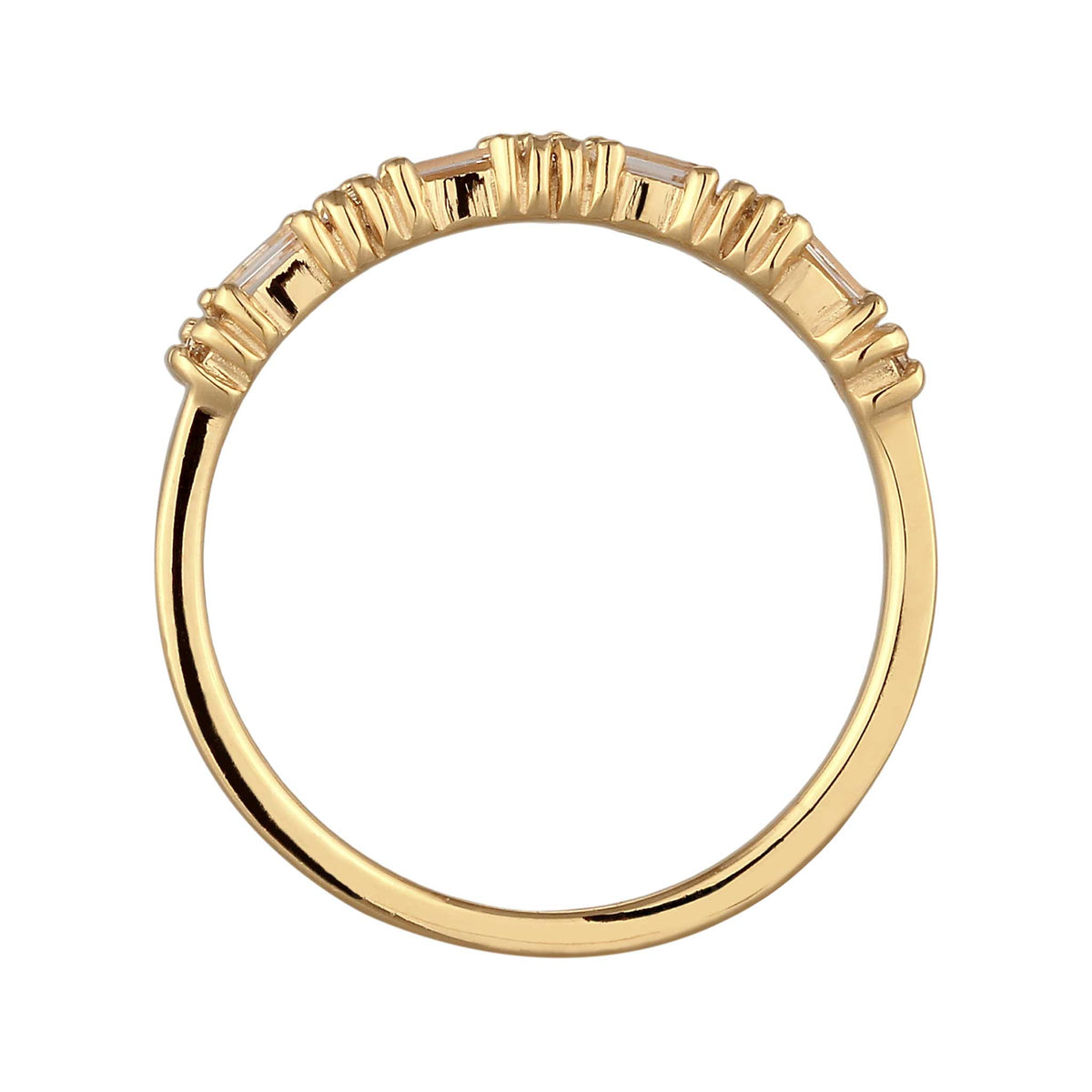 Ring Topaz White 925 Sterling Silver Gold Plated Gold
