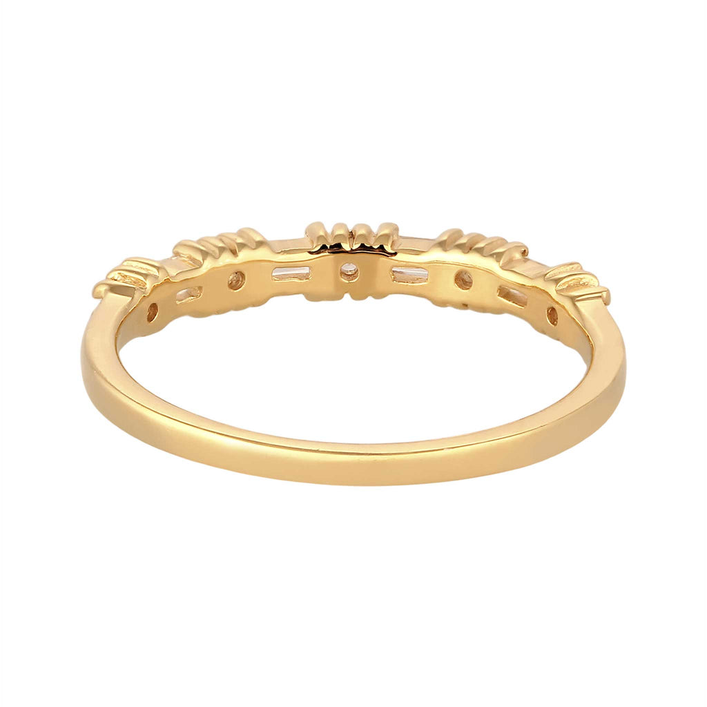 Ring Topaz White 925 Sterling Silver Gold Plated Gold