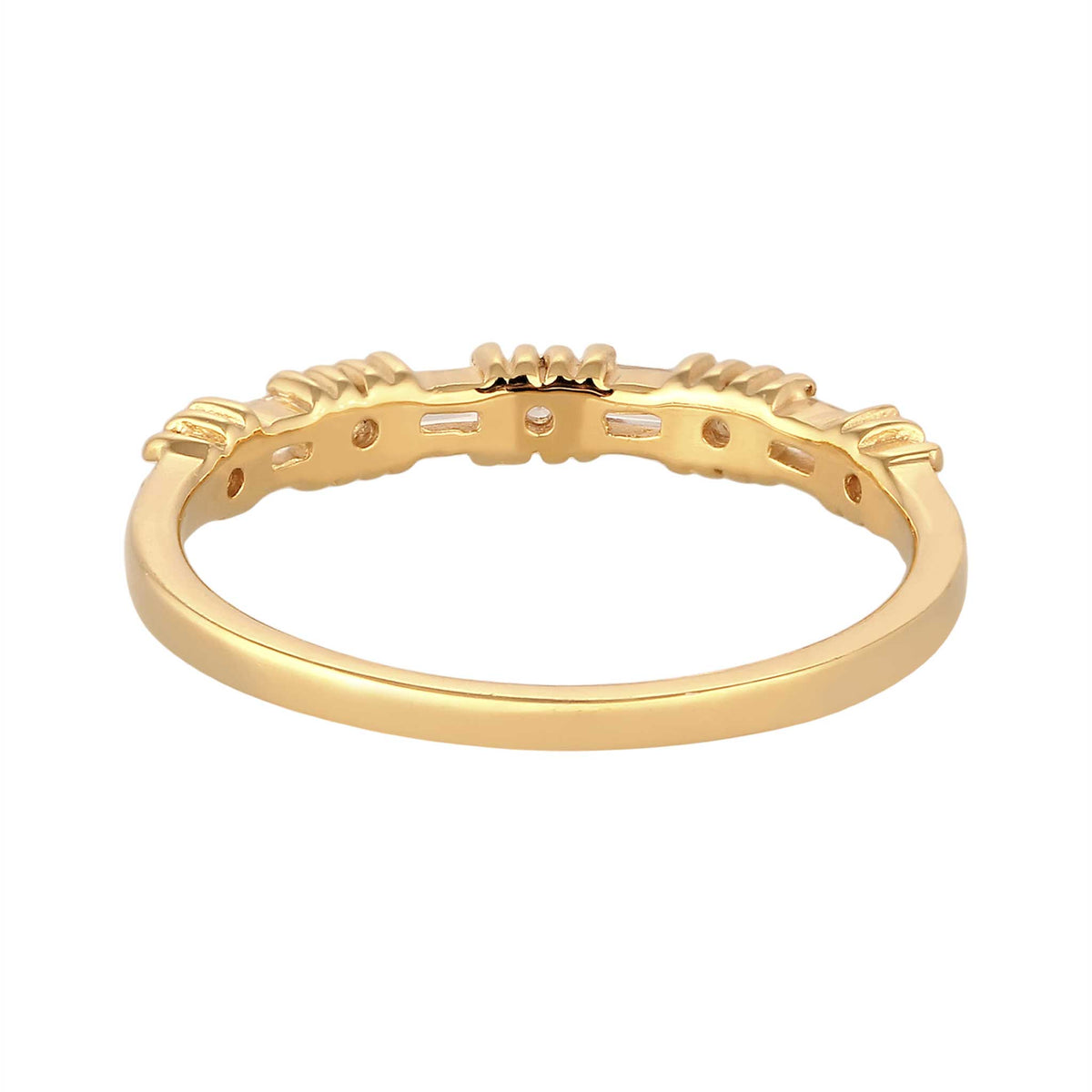 Ring Topaz White 925 Sterling Silver Gold Plated Gold