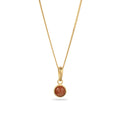Gold Kalung Perhiasan Perak 925 Wanita Sunstone Orange Gold Plated
